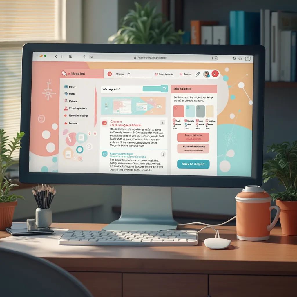 Computadora con pantalla de aprendizaje online