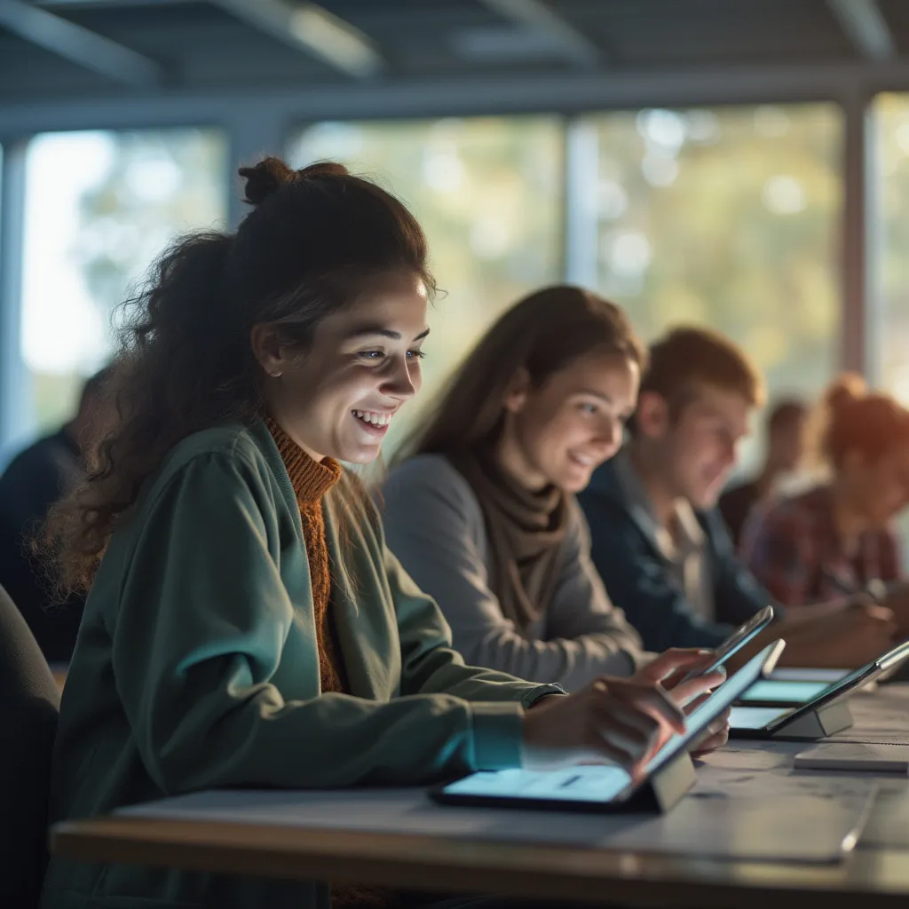 Aula de clase con estudiantes aprendiendo